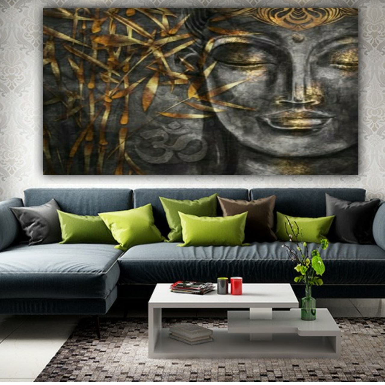Lord Buddha Painting Canvas wall Frame for Living Room Wall Decoration