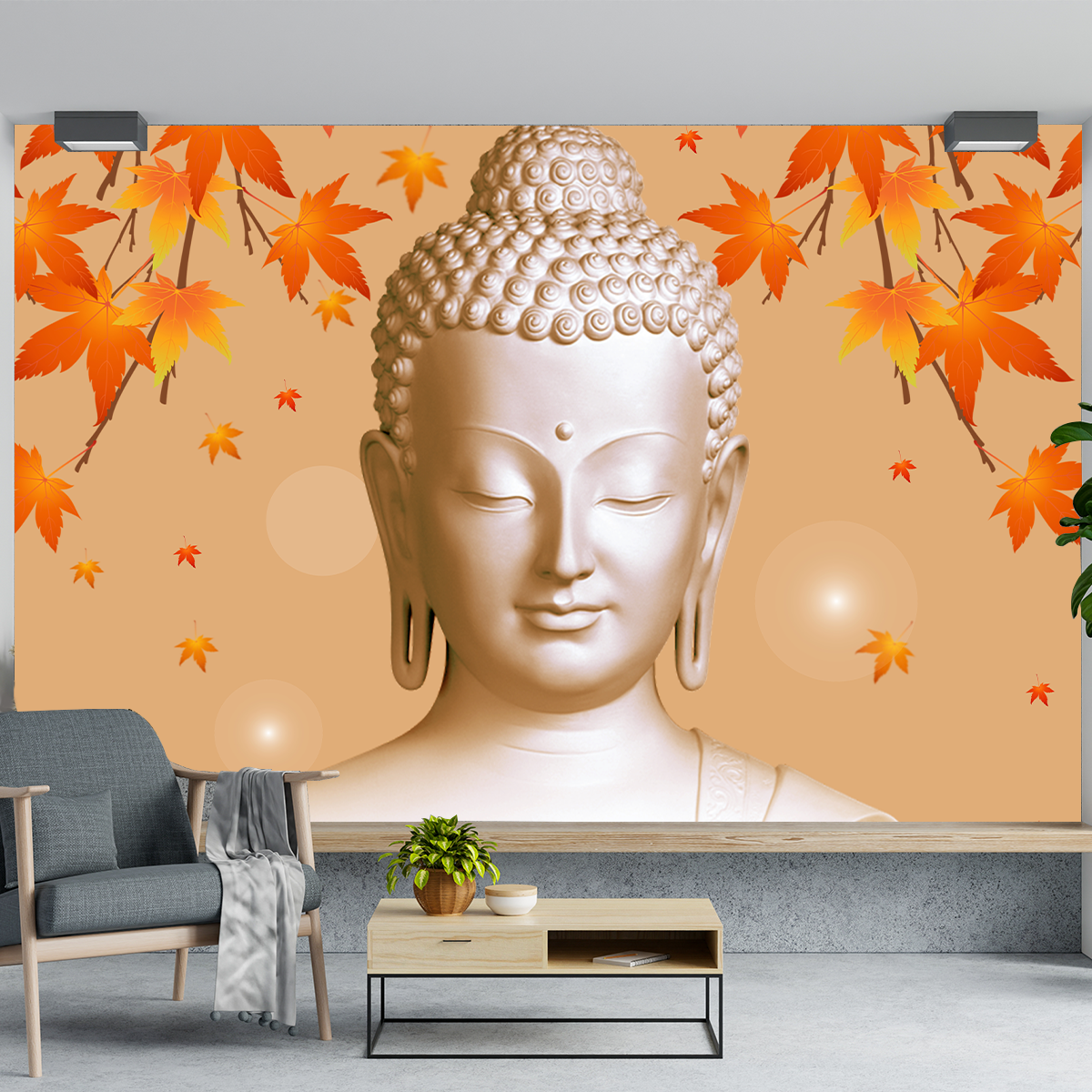 Beautiful Lord Buddha Wallpaper for Home Walls | HD Self Adhesive Wallpapers