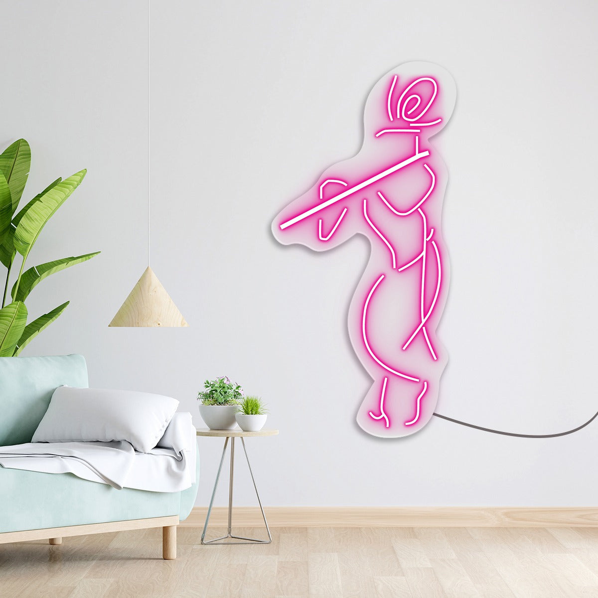 Lord Krishna Light Neon Wall Decor (24 by 12 Inches)