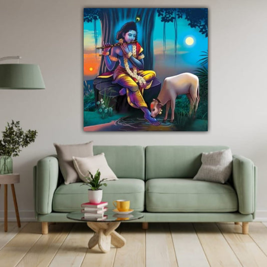 Madhubani Lord Krishna Wall Painting Frame