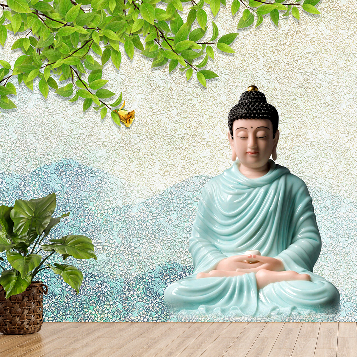 Premium Lord Buddha Wallpaper for Home Walls | HD Self Adhesive Wallpapers Just Peel and Stick