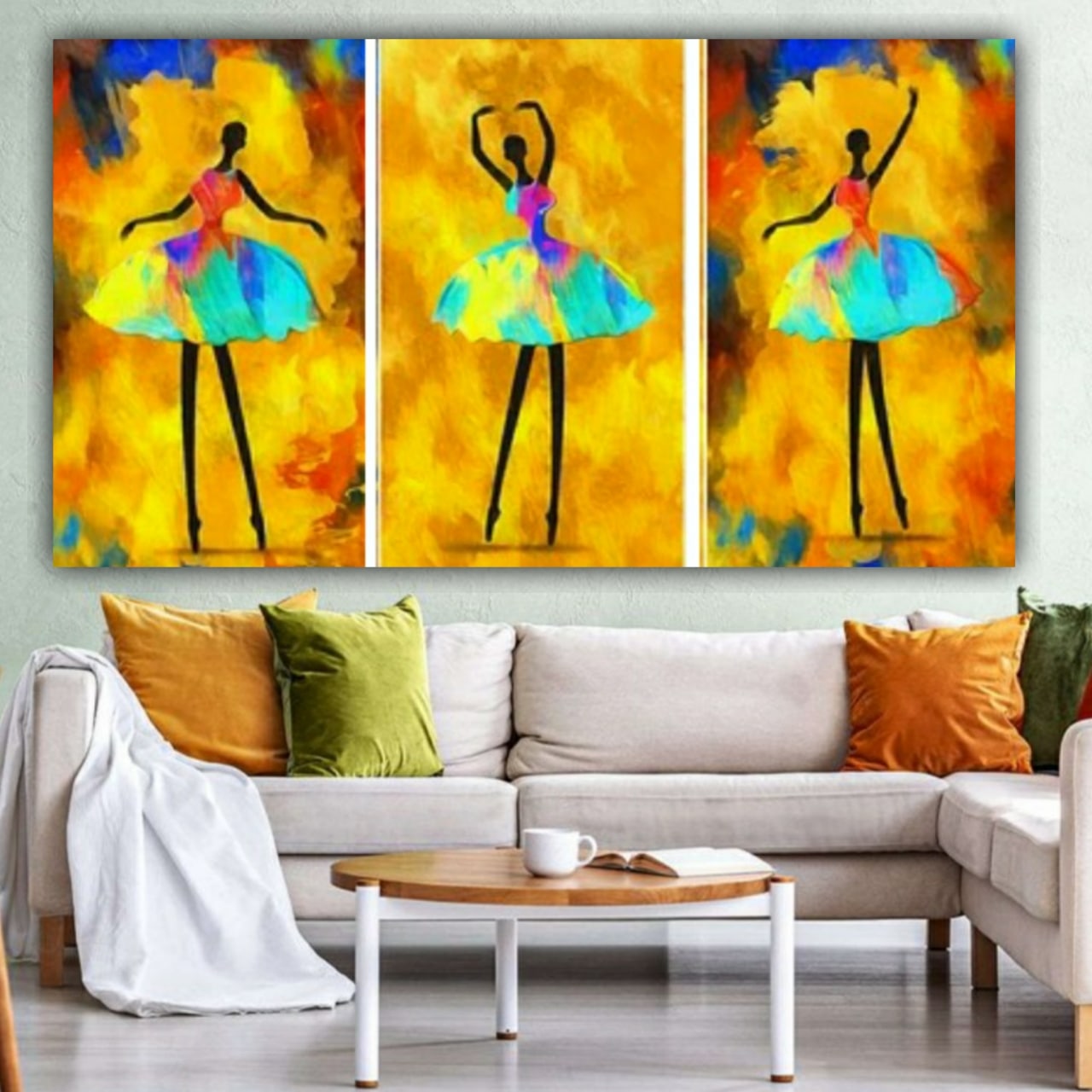 Abstract Canvas Painting African Ballerina Dance Frame for Living Room Wall Decor