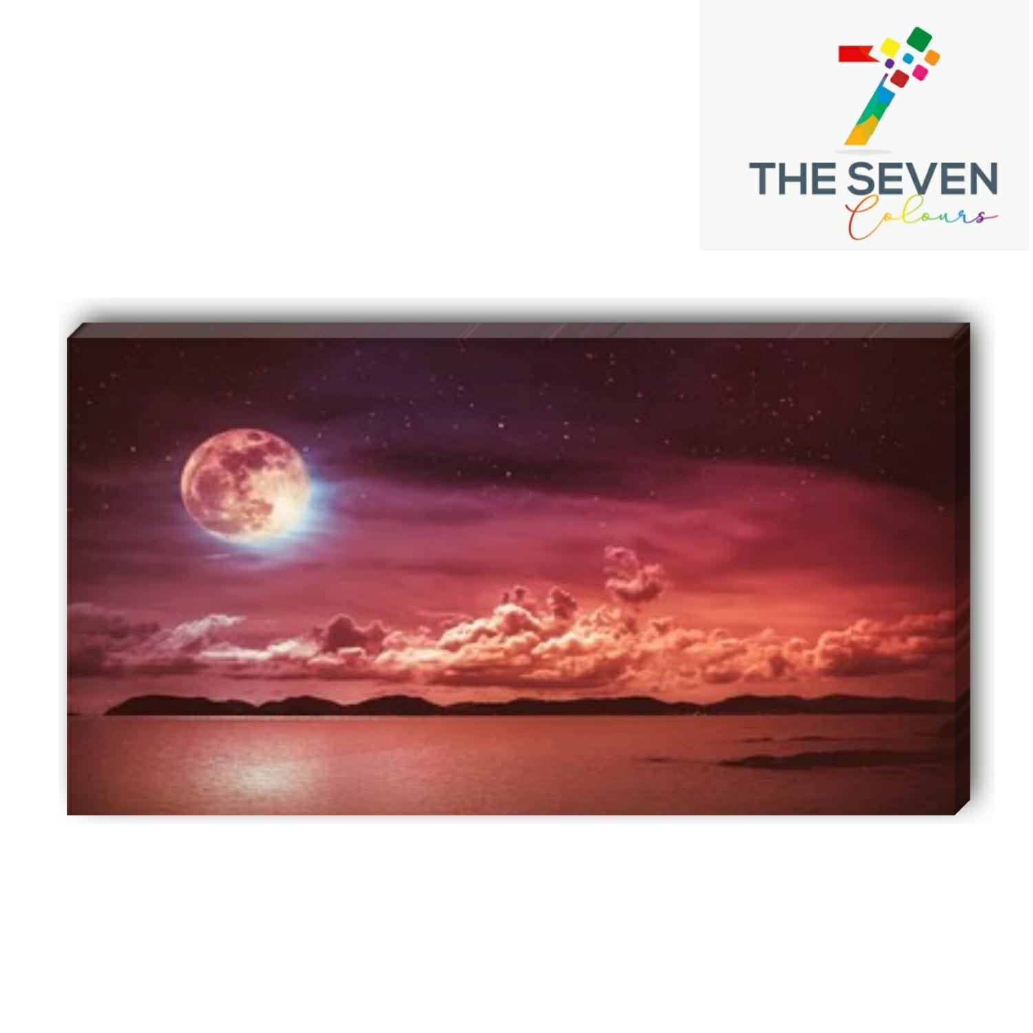 Moon In Sky Canvas Wall painting Frame for Living Room Wall Decor | Gifting