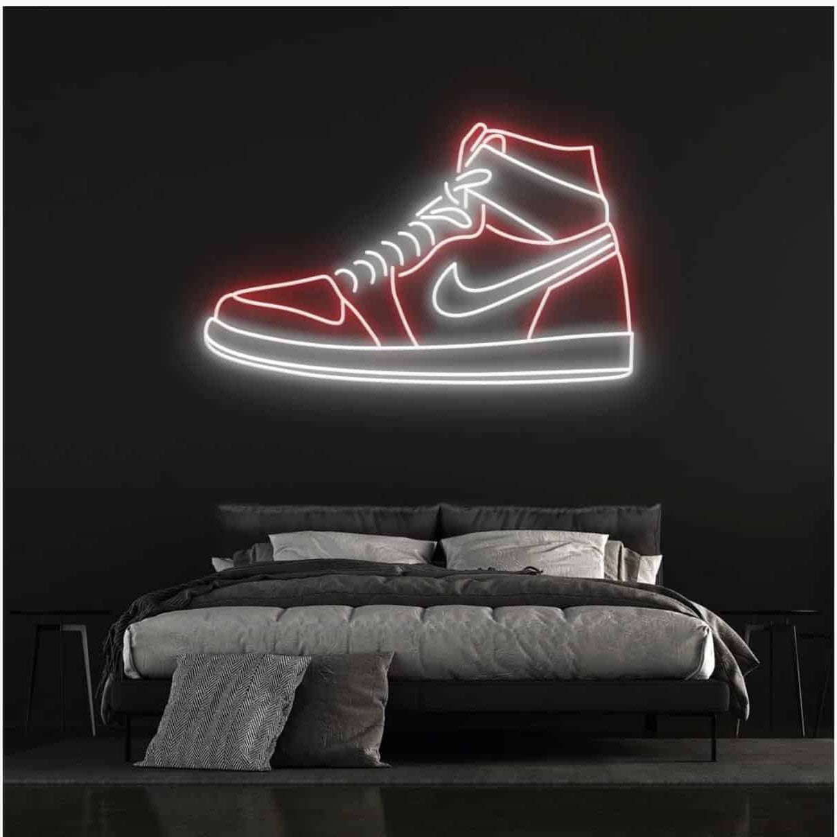 Nike Sneaker Led Neon sign Wall Art Decor (18x18 In)