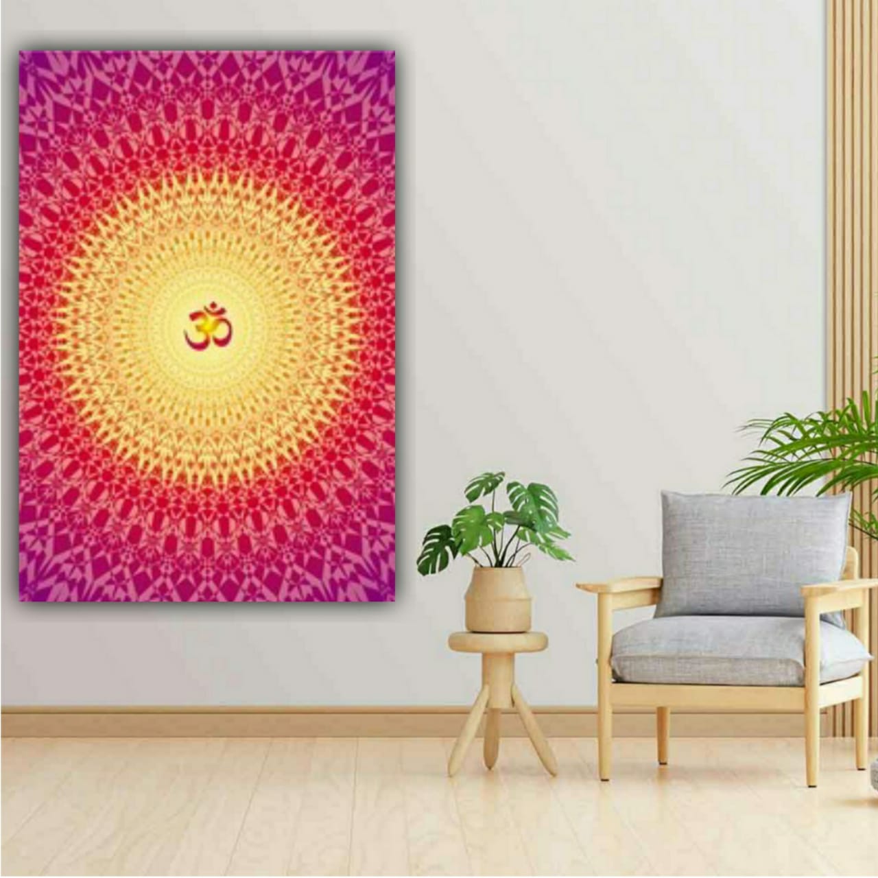 Beautiful Canvas Painting OM Design Wall Frame for Living Room Decoration