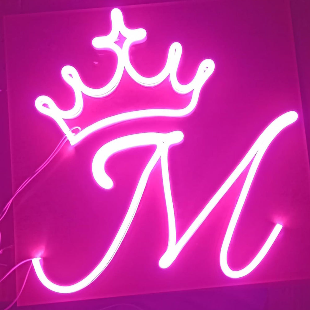Personalized wedding neon sign with couple names and heart design