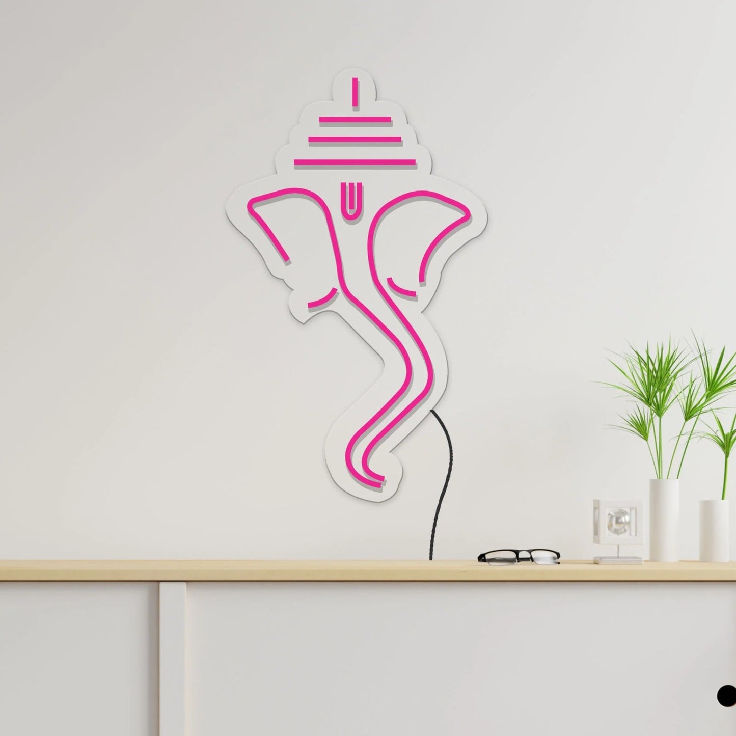 Lord Ganesha Led Neon Sign Wall Decor (18x18 In)