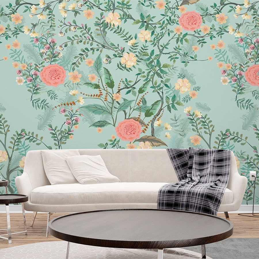 Premium Floral Artful Wallpaper for Living Room