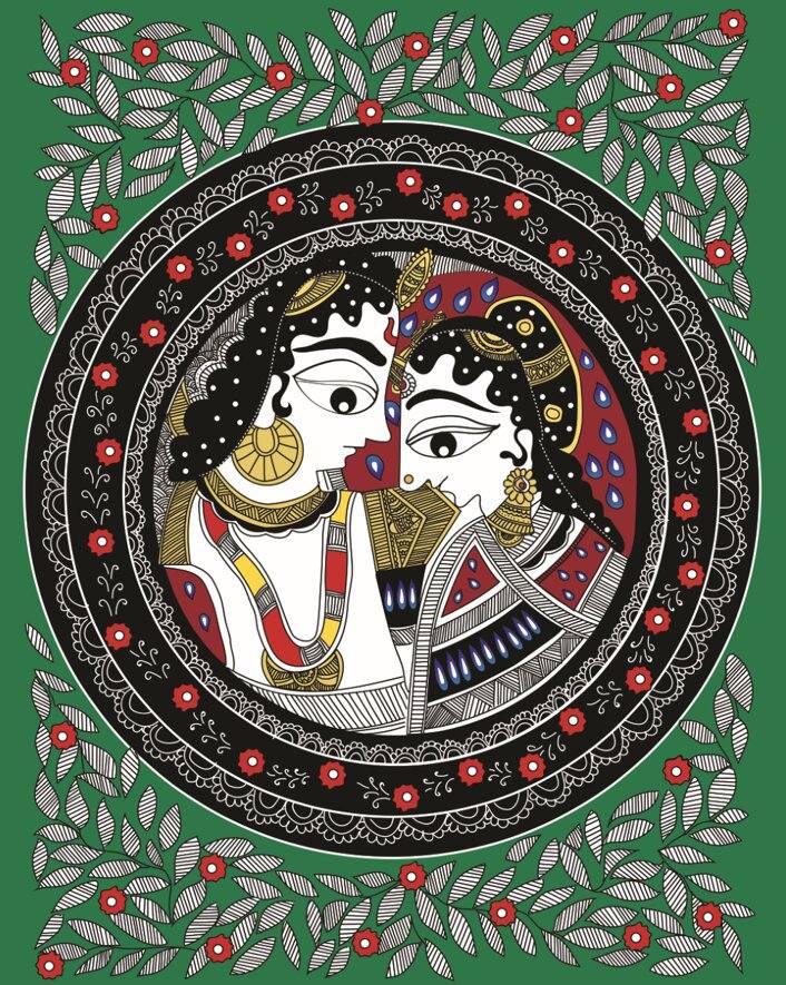 Radha Krishna Peel Stick Vinyl | Divine Wall Art for Homes