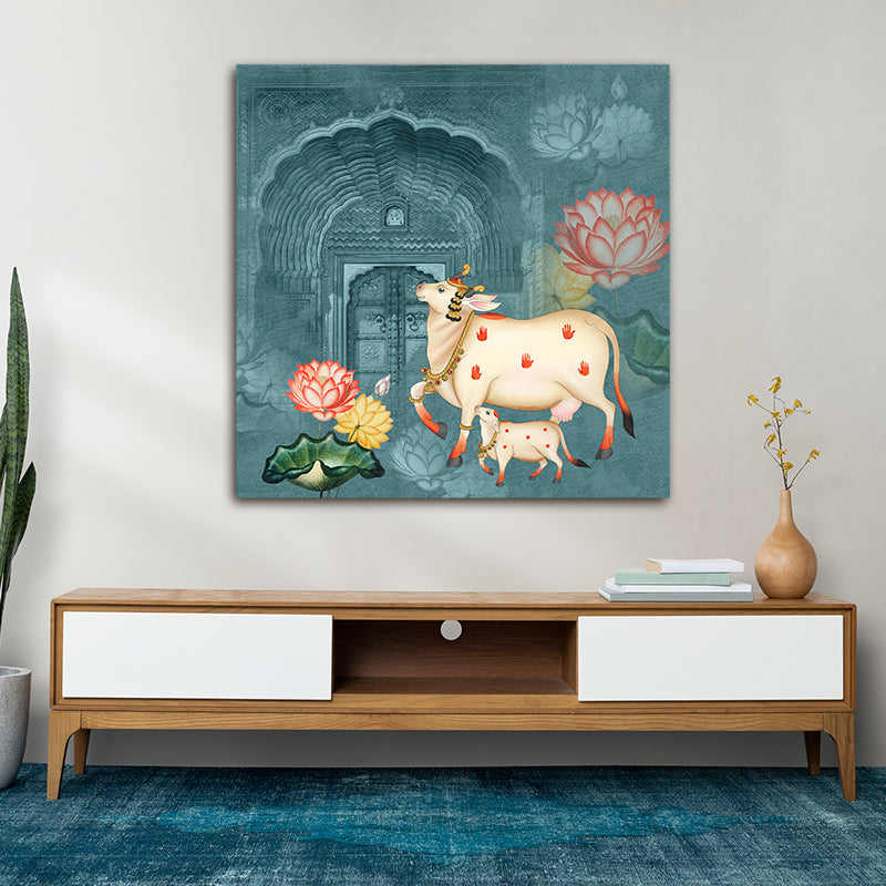 Rajathani Pichwai Art Painting for Living Room Decor