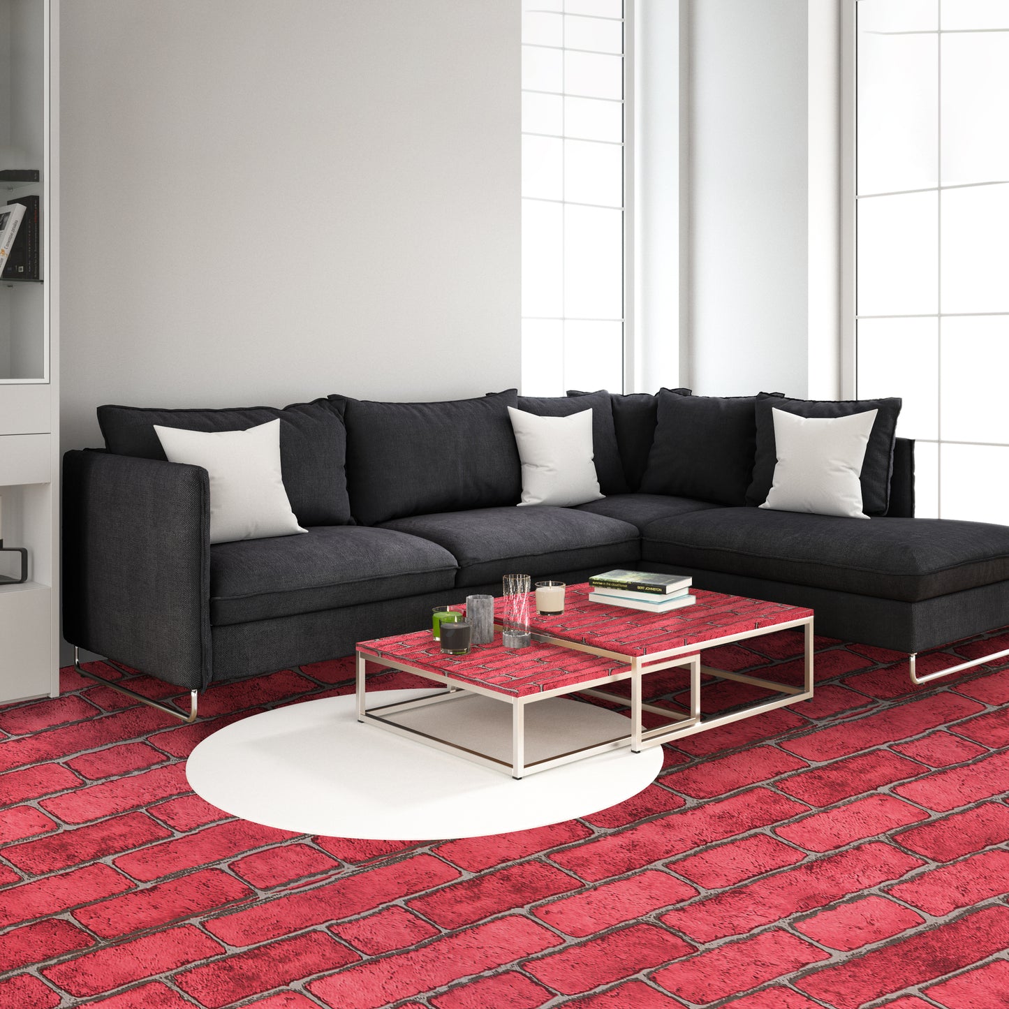 Premium Flooring Wallpaper for Floors Brick Texture Design (4 by 2 Feet)