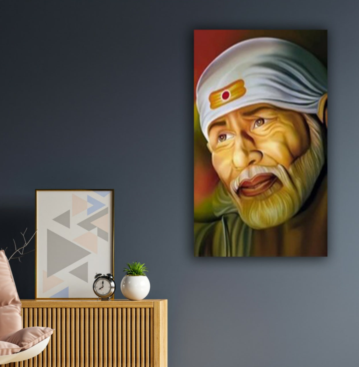 Sai Baba Canvas Painting temple decoration