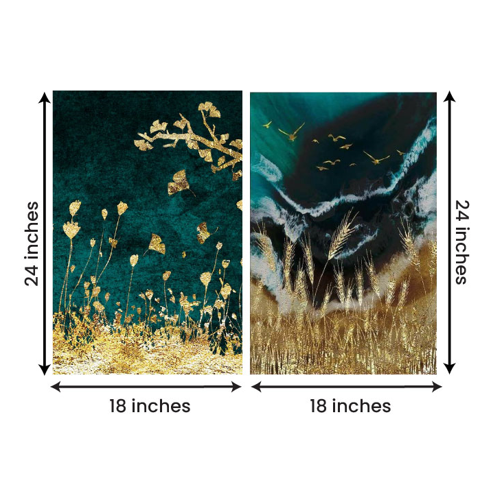 Abstract Nature Canvas Painting Wall Art – Large Size Frame (18 x 24 Inches Each Part)