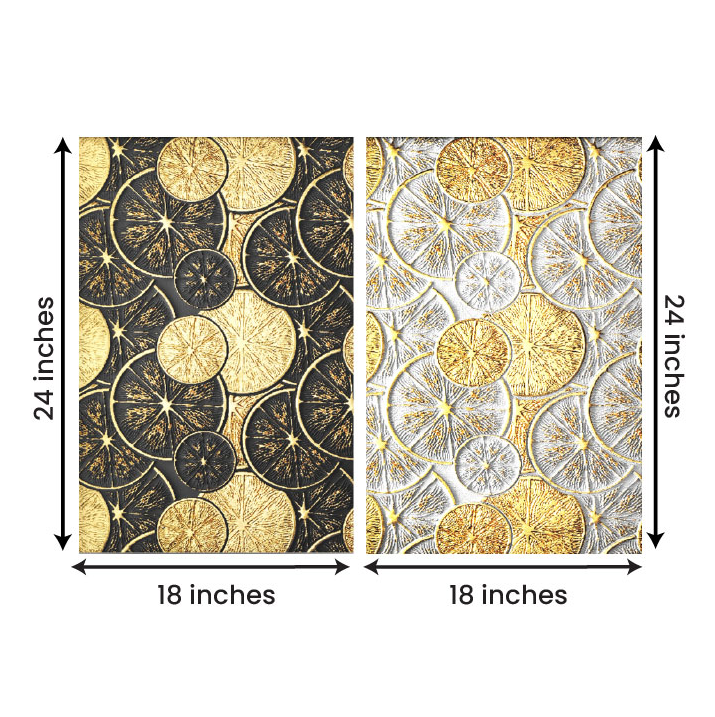 Abstract Gold Geometric Canvas Painting Wall Art – Large Size Frame (18 x 24 Inches Each Part)