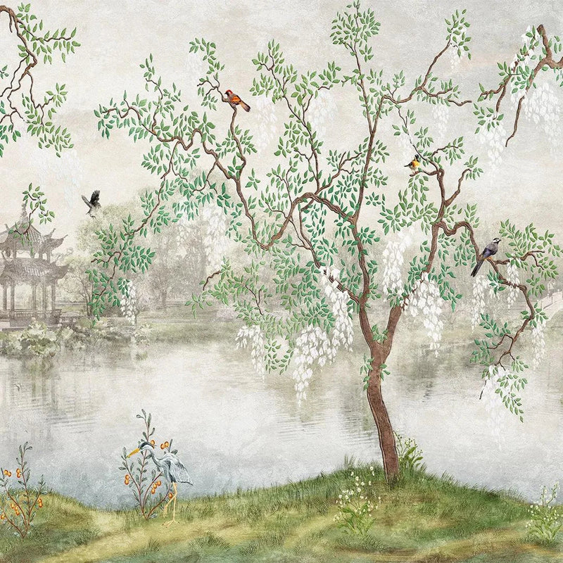 Birds on Tree Wallpaper for Living Room