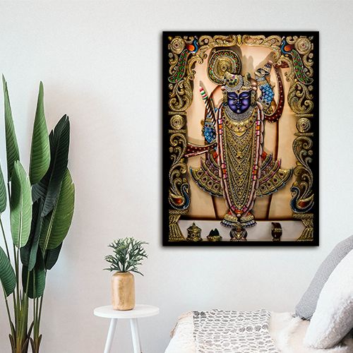 Shri Balaji Tirupati Painting Wall Frame for Living Room Wall Decor
