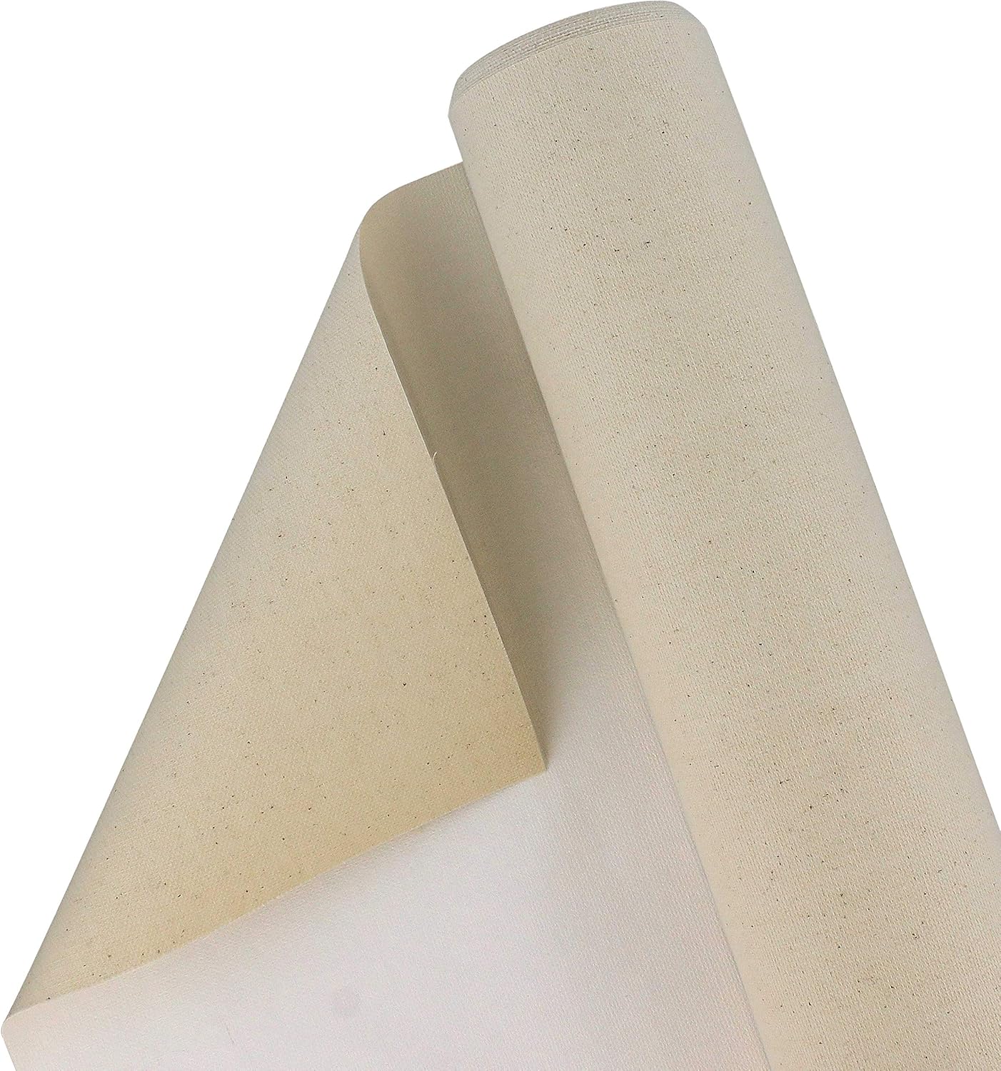 Primed painting canvas roll, ideal for sketching, painting, and drawing. High-quality, durable canvas designed for use with various art mediums.