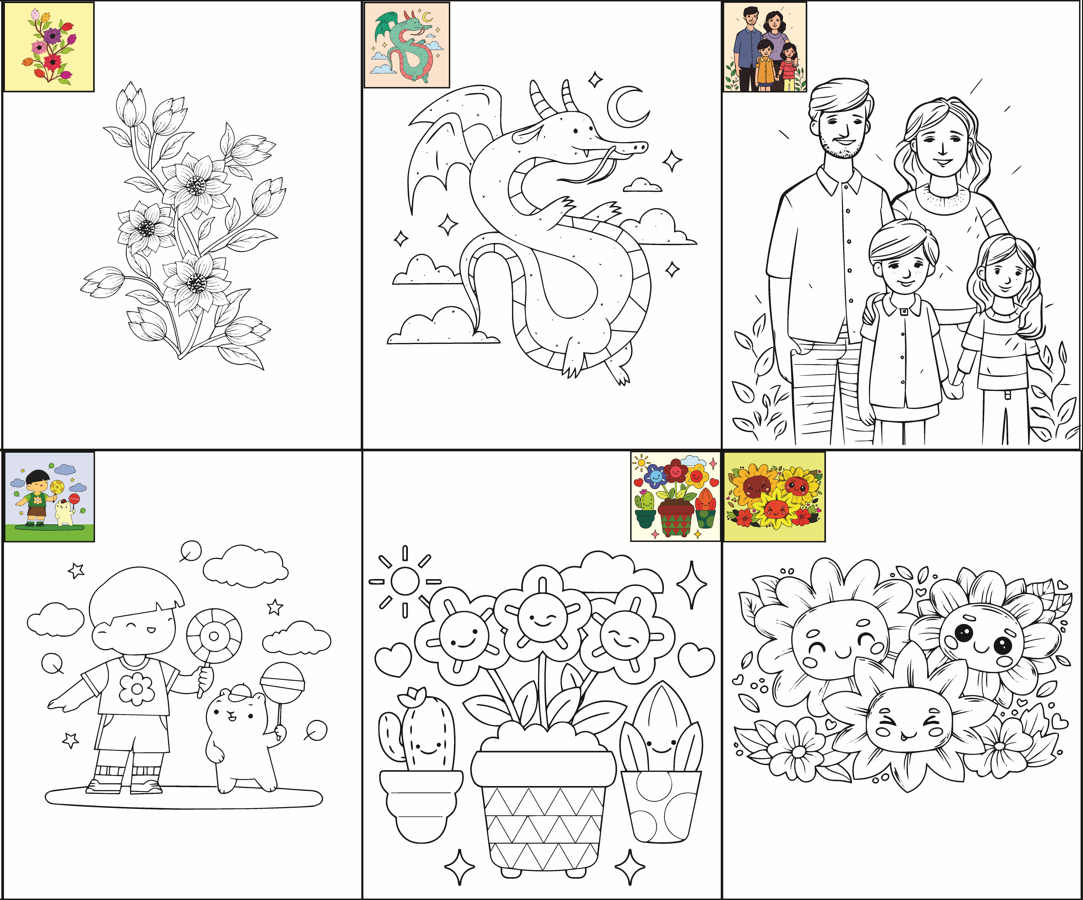 The Seven Colours Canvas Painting Kit – Set of 10 Pre-Outlined Canvases with Brush & Paint for Kids, Adults, and Couples – Perfect for Birthdays, Functions & Special Occasions (canvas set-10, 10 brush, 2 paint box)GP4