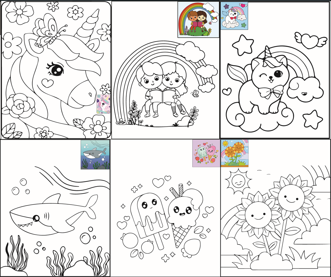 The Seven Colours Canvas Painting Kit – Set of 10 Pre-Outlined Canvases with Brush & Paint for Kids, Adults, and Couples – Perfect for Birthdays, Functions & Special Occasions (canvas set-10, 10 brush, 2 paint box)GP8