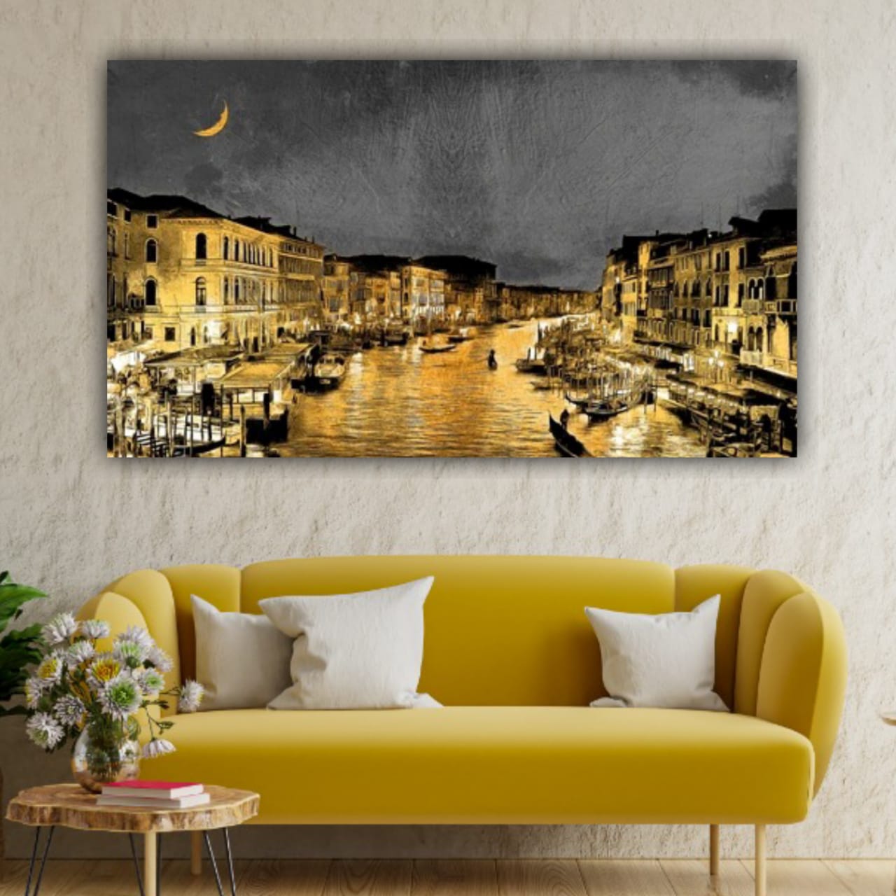 Canvas Painting Landscape Venice City Night View