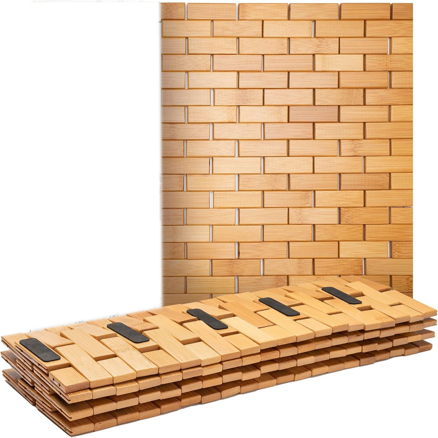 Waterproof Bamboo Shower Mat – Ideal for Washroom, Garden & Kitchen Non-Slip Use