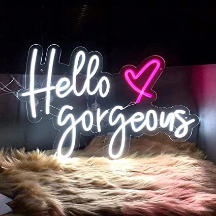 Hello Gorgeous Led Neon Sign Wall Decor Custom Neon Sign | Customized Neon Light Wall Decor Gifting