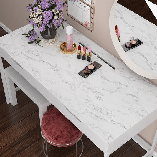 Premium Flooring Wallpaper for Floors Marble Design | Kitchen Wallpaper White Marbles Texture(4 by 2 Feet)