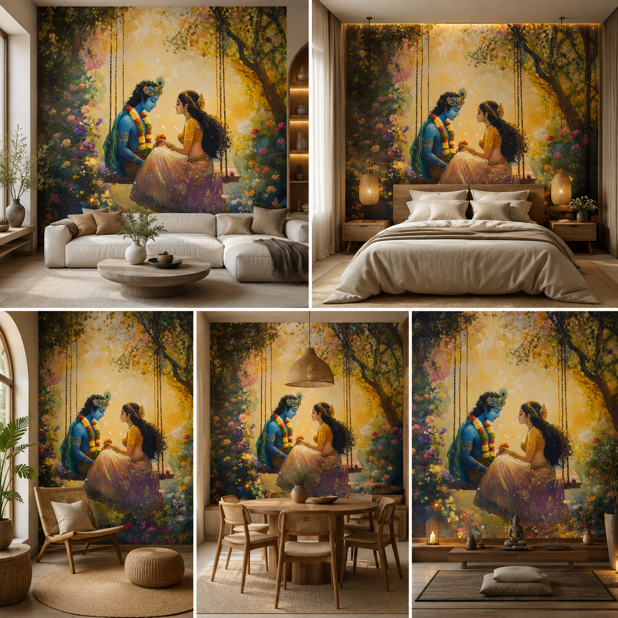 Radha Krishna Wallpaper | Peel & Stick Premium Wallpaper