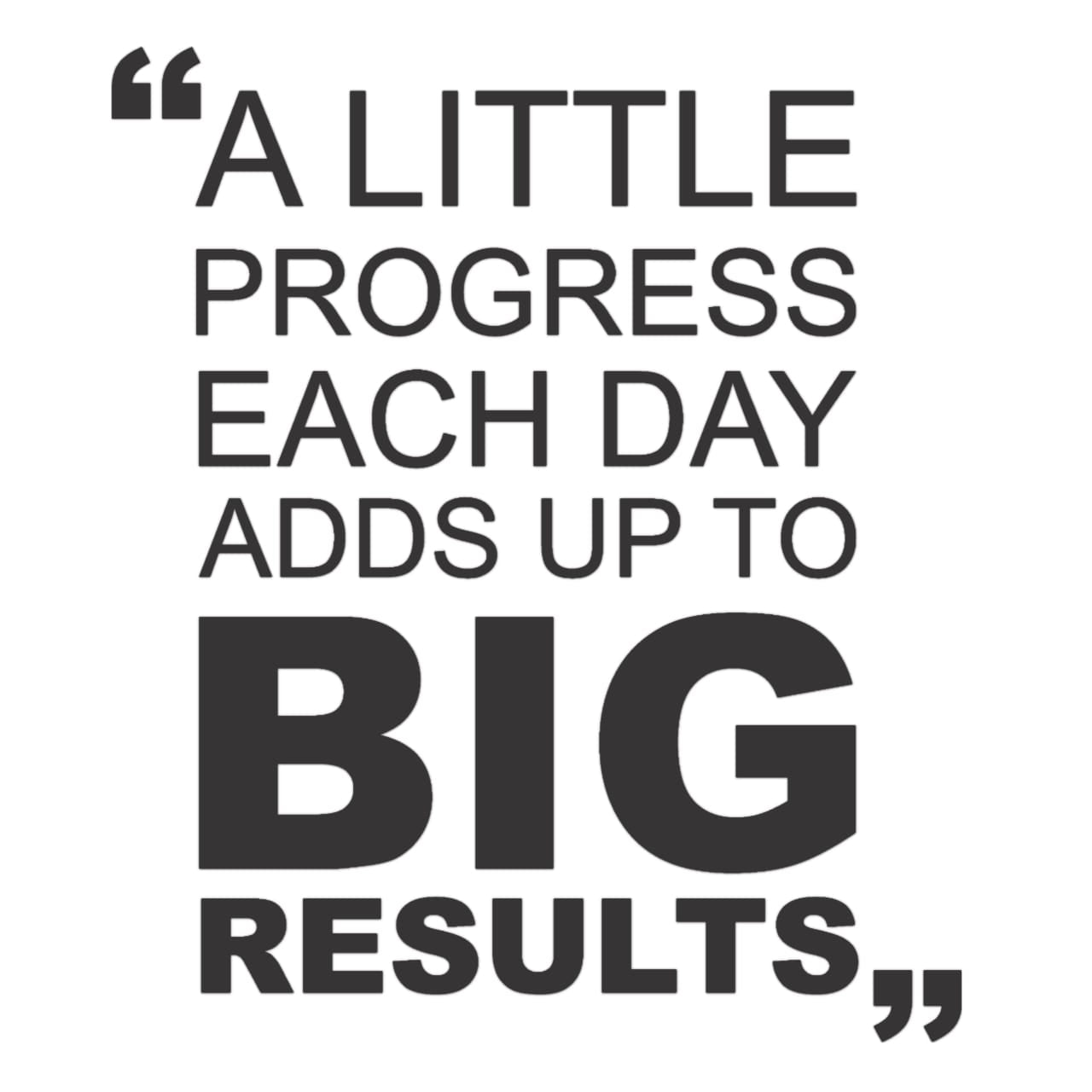 a little progress each day Black Acrylic Motivational Quotes self adhesive for office decor home shops