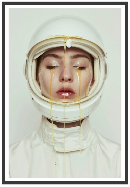 astronaut woman canvas painting frame surreal portrait wall decor for living room modern aesthetic