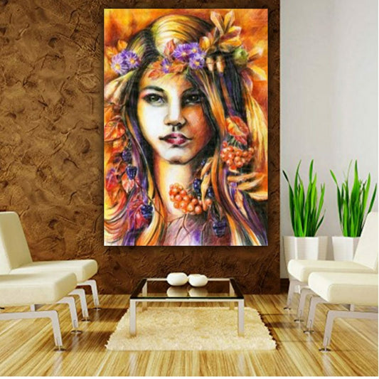 Abstract Canvas Painting A Beautiful Girl Wall Painting Frame