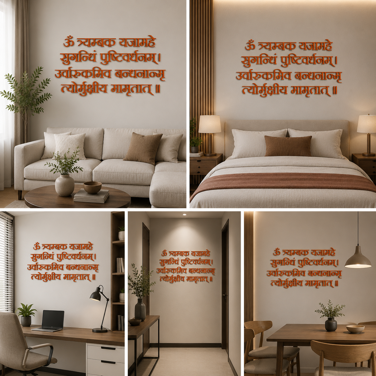 Tryambakam Yajamahe Mantra Wall Decor (24x24 In)