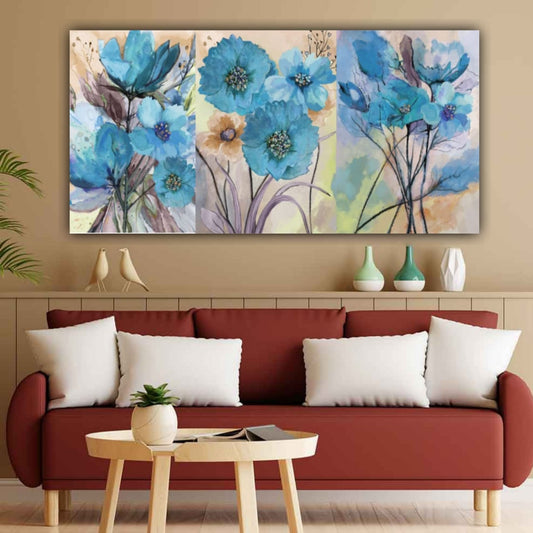Painting Flower Art with Frame for Living Room Wall Decoration