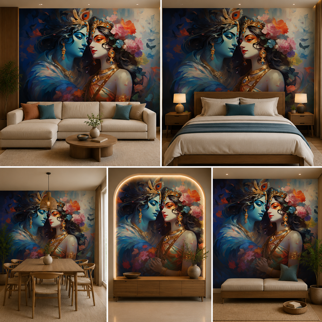Radha Krishna Wallpaper | Peel & Stick Premium Wallpaper