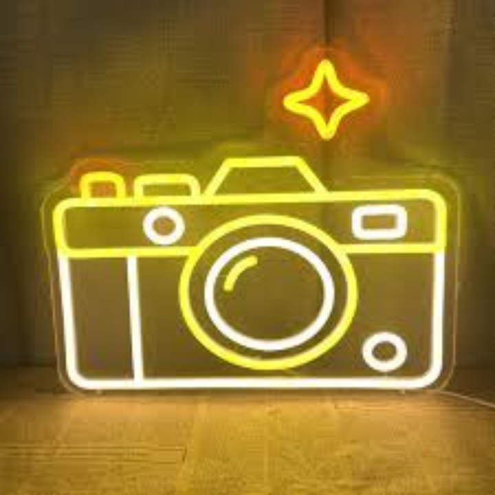 Beautiful Neon Light Camera Design | Custom Neon Sign | LED Neon Lights