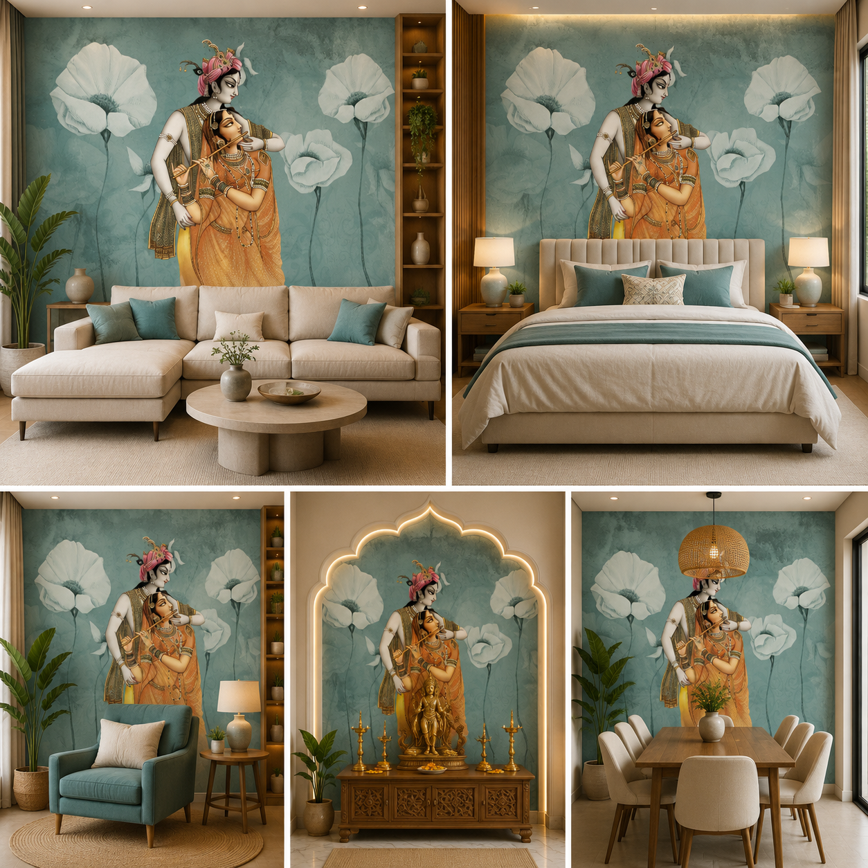 Radha Krishna Wallpaper | Peel & Stick Premium Wallpaper