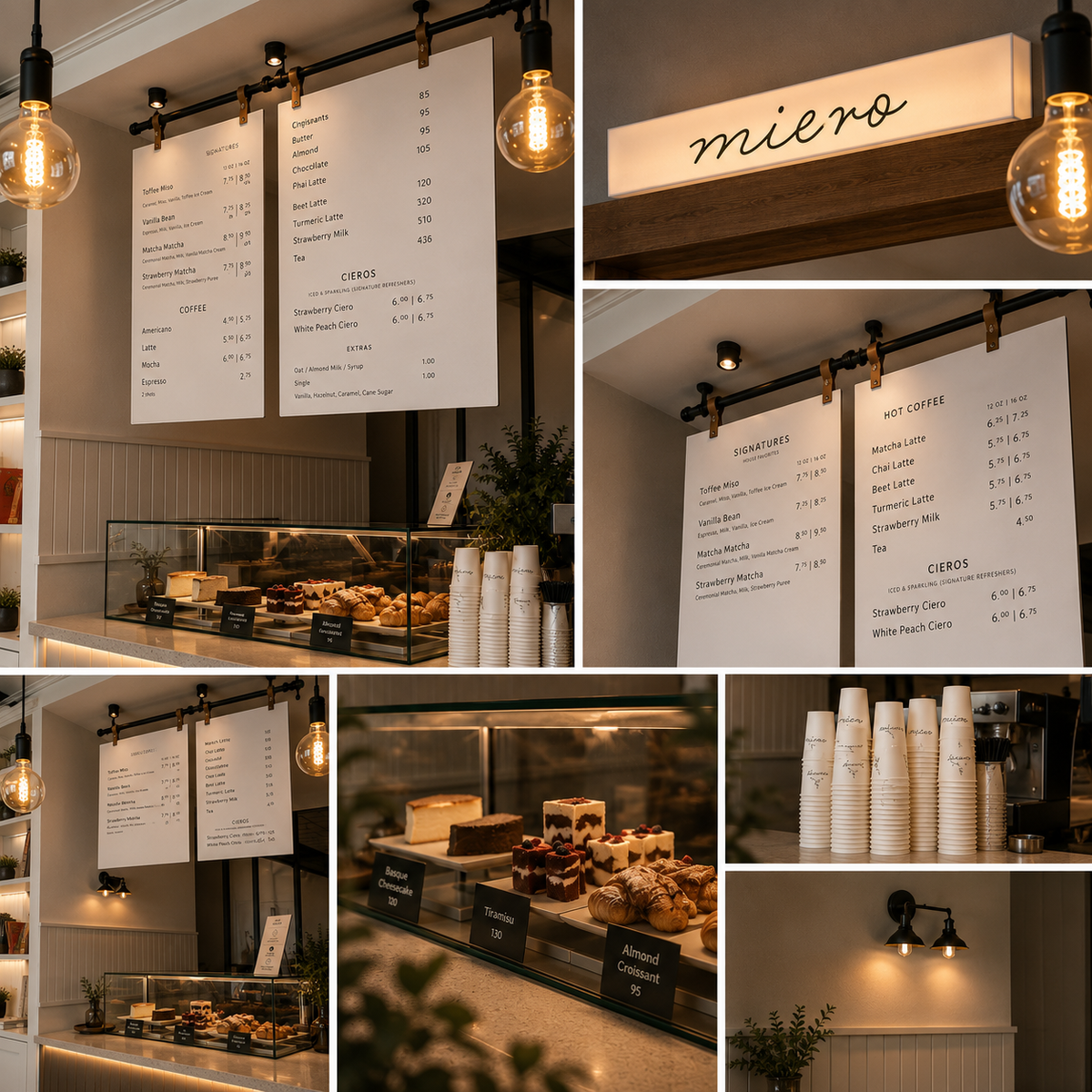 Premium LED Backlit Acrylic Menu Board Sign for Cafés, Restaurants, Coffee Shops & Bakeries