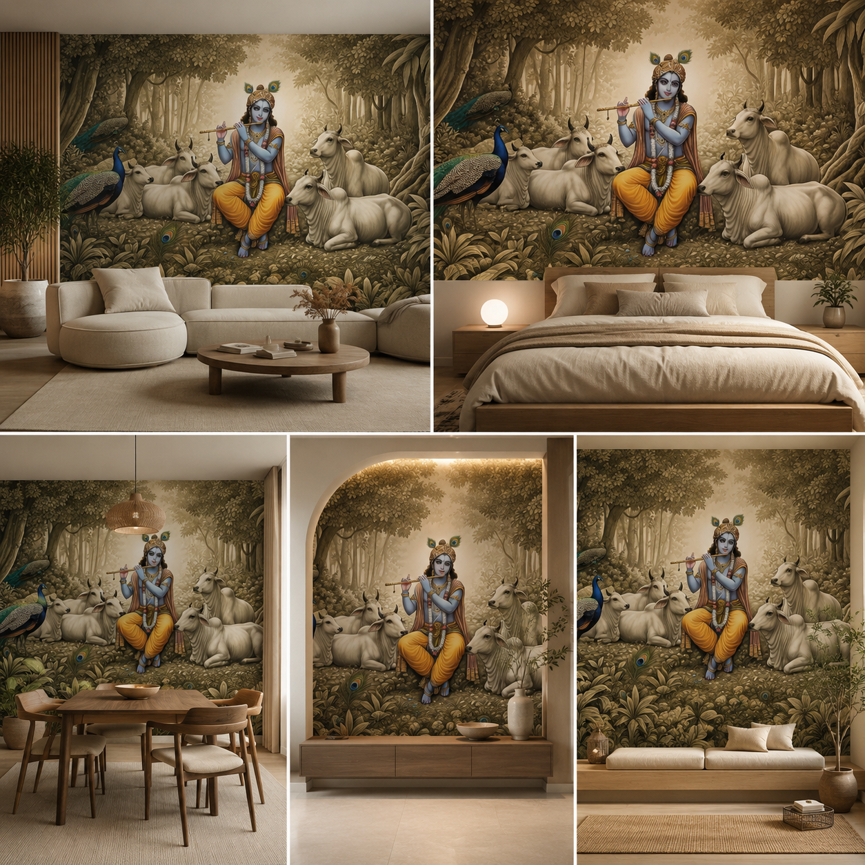 Lord Krishna Wallpaper | Peel & Stick Premium Wallpaper