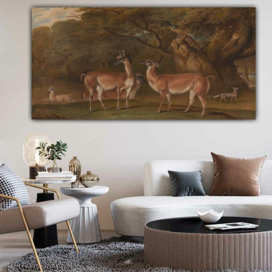 Beautiful Canvas Painting with Frame for Wall Decoration A Deer Couple