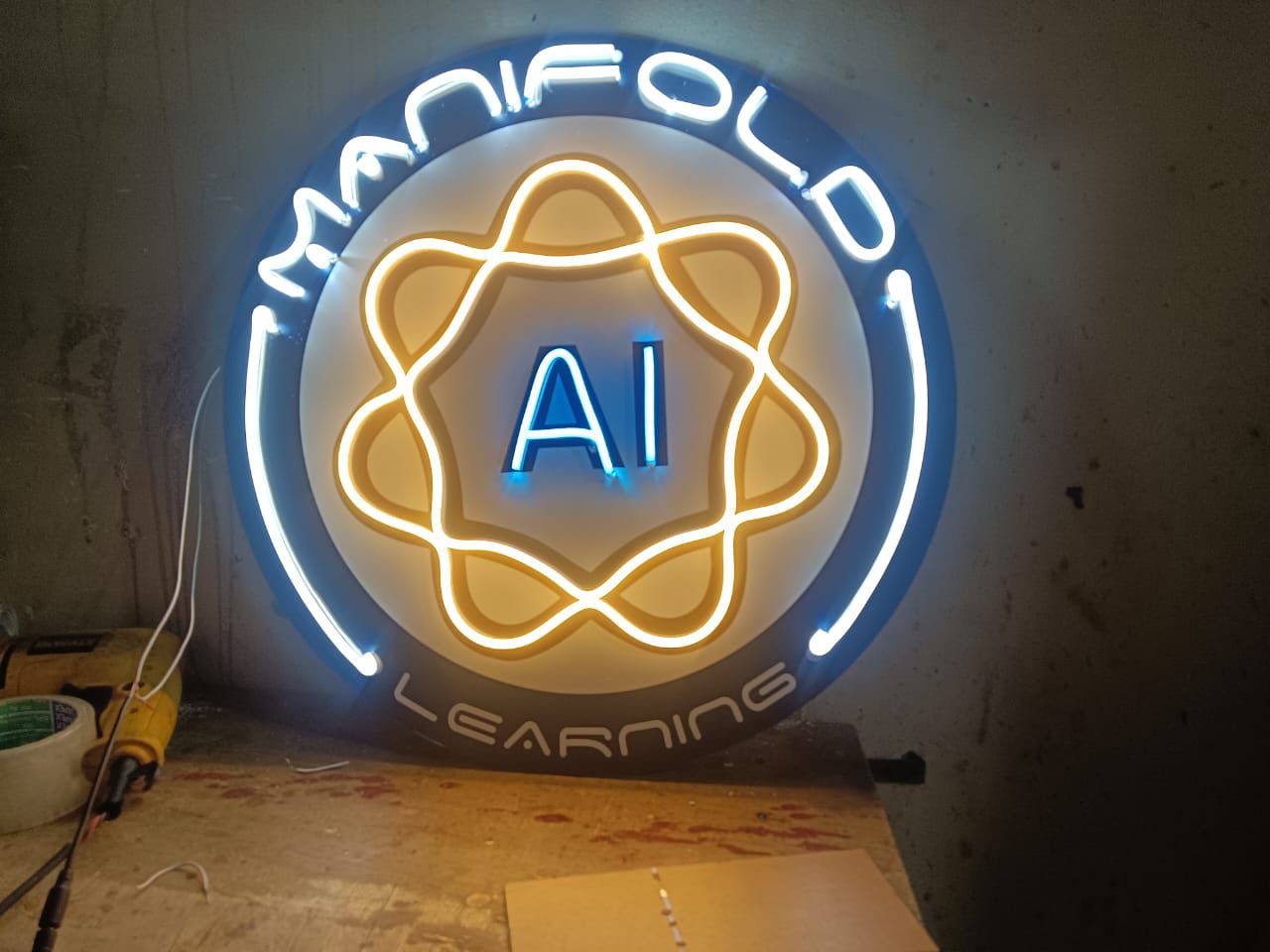 Custom Name Neon Sign with Wings and Crown LED Wall Light Big Size Personalized Room Decor (24 by 15 inches)