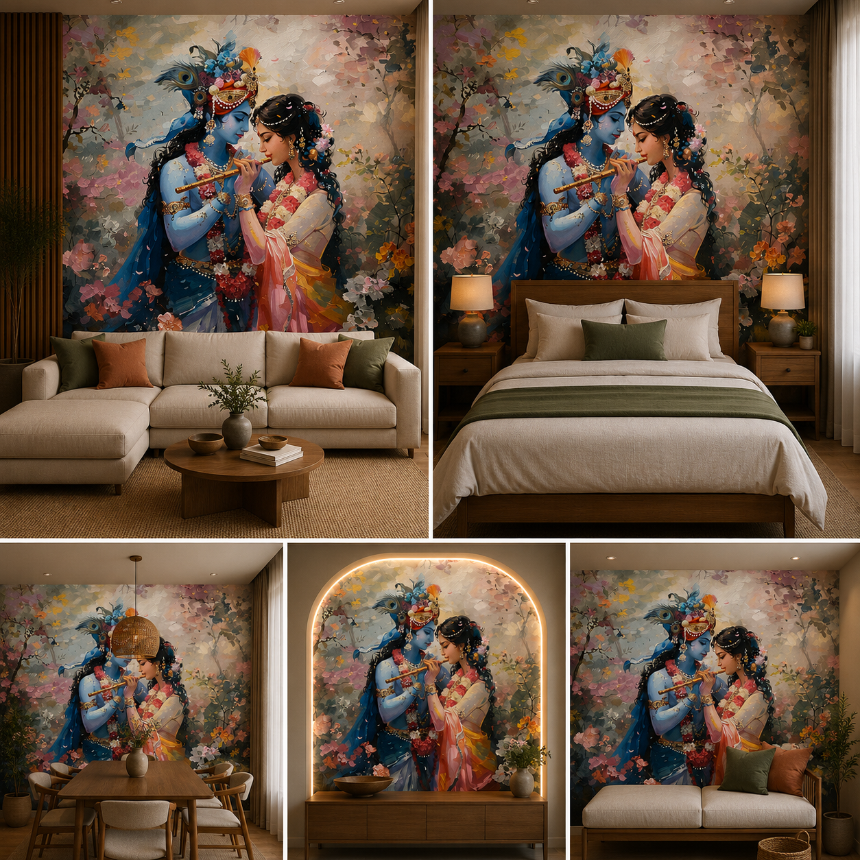 Radha Krishna Wallpaper | Peel & Stick Premium Wallpaper