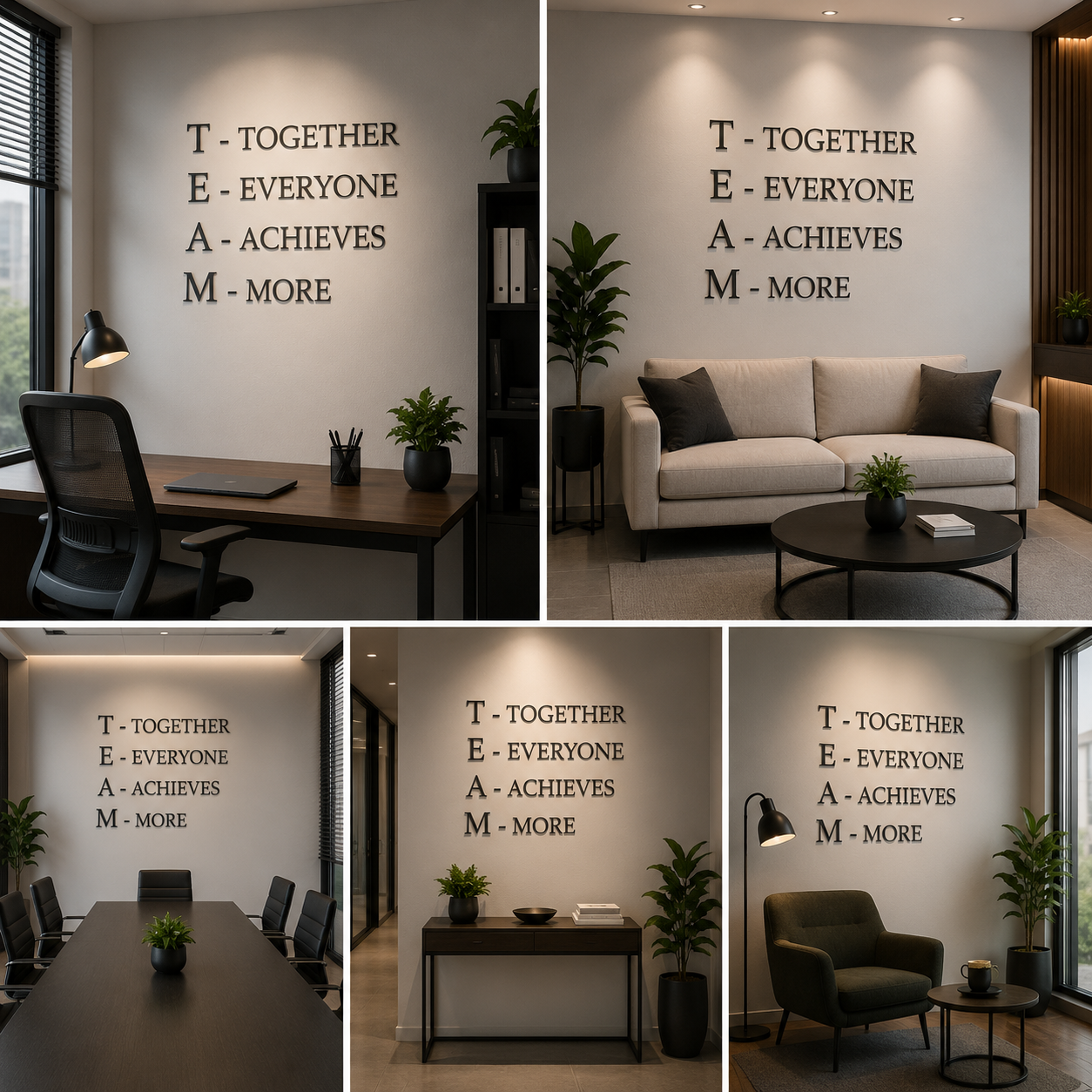 TEAM Motivational Wall Quote | Together Everyone Achieves More Office Wall Decor | Corporate Typography Wall Art