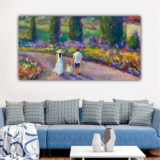 Canvas Painting with Frame for Wall Decoration Flower Garden Landscape