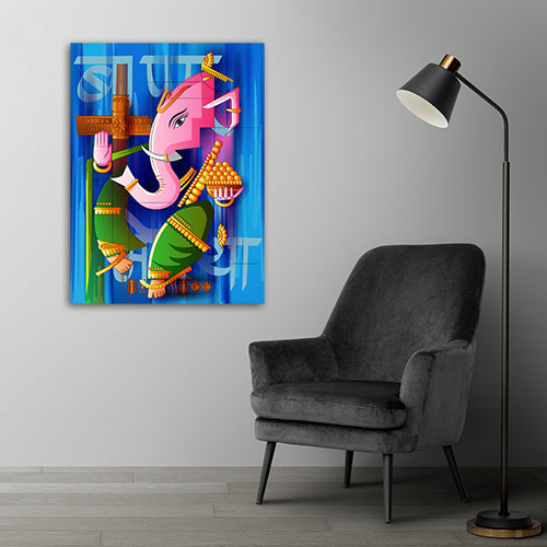 Beautiful Lord Ganesha Wall Painting Frame for Living Room Wall Decors