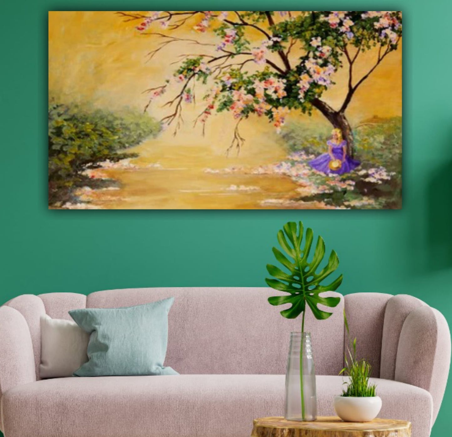 Beautiful Canvas Painting Beautiful Landscape Wall Painting Frame A Princess at Riverfront