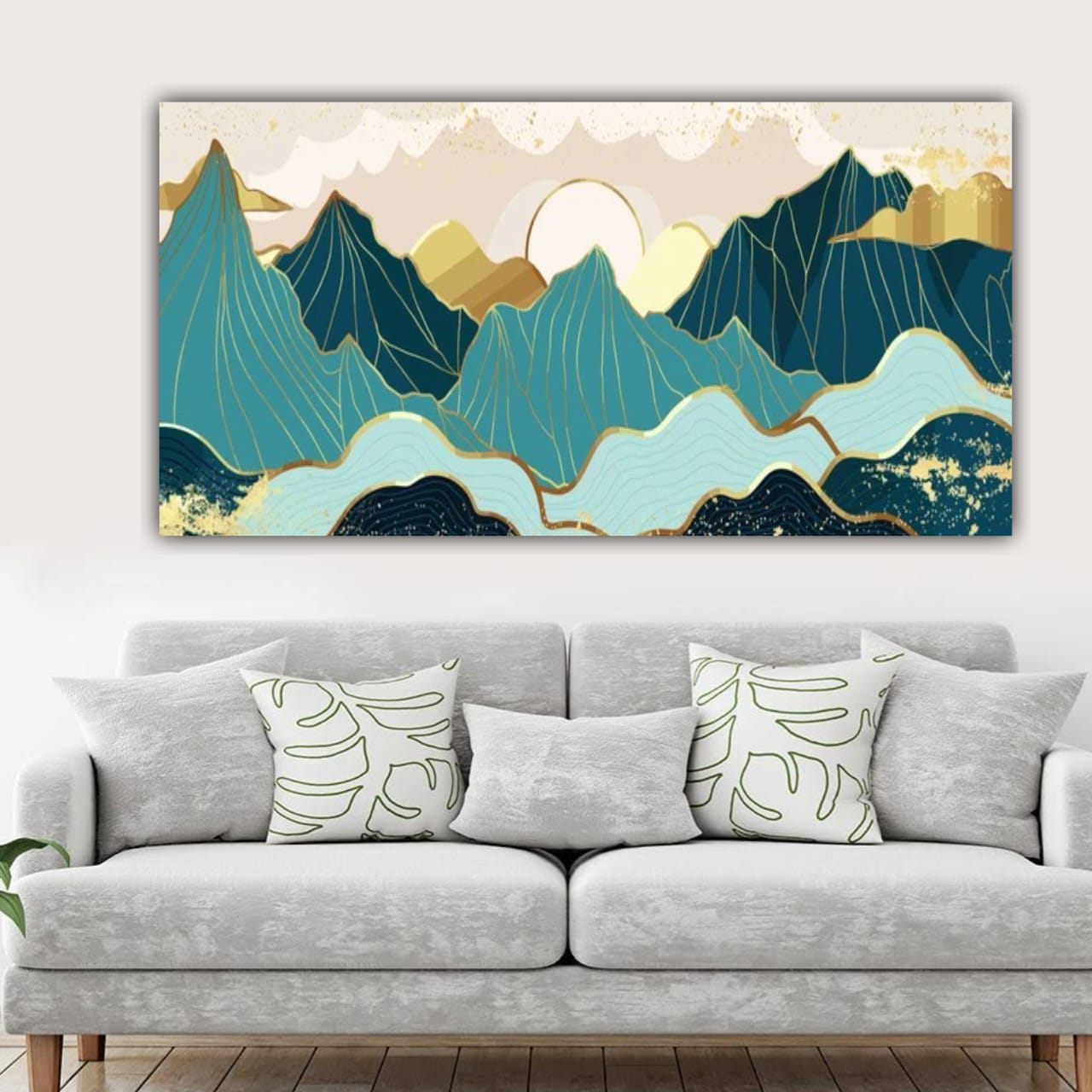 3D Canvas Painting Mountain Range Wall Frame for Living Room Wall Decoration