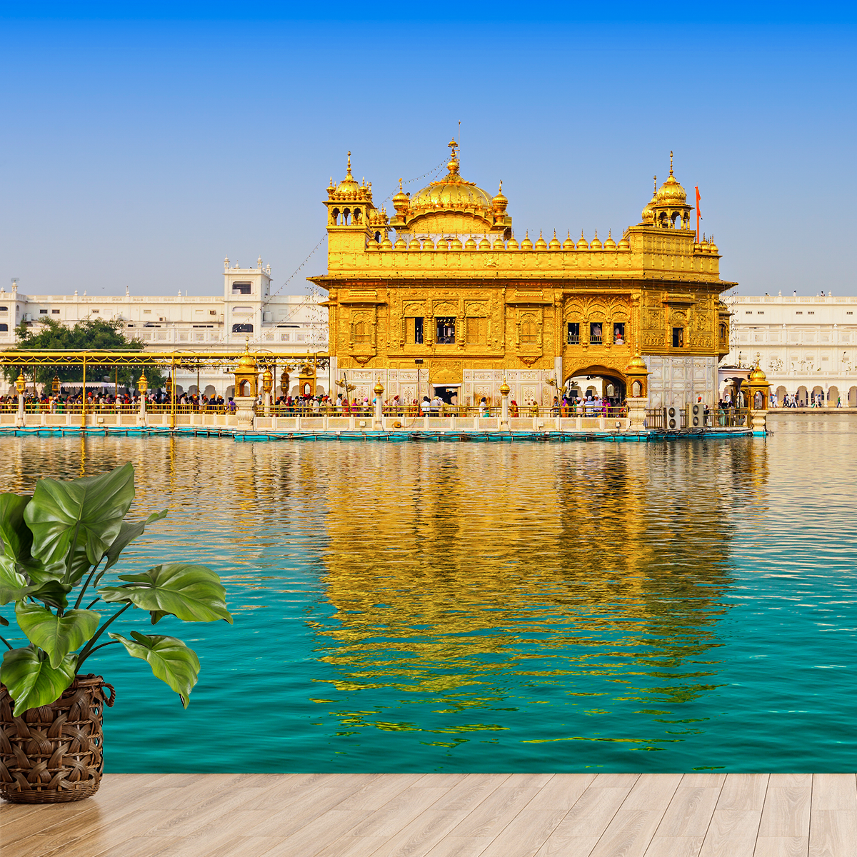 Amritsar temple Wallpaper Self Adhesive Mural Wallpaper | Customized Wallpaper