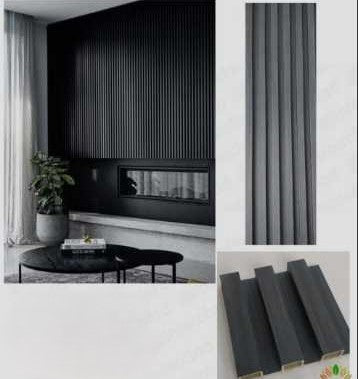 The Seven Colours WPC Wall Panel For Living Room Wall Decor | Interior Design | Interior Decoration | WPC Louvers (8.5 x 110 Inches) (Color- Grey)