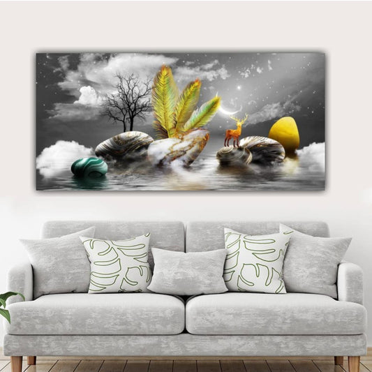 Beautiful Canvas Painting 3D Impression Wall Frame for Living Room Wall Decoration