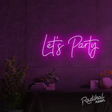 LED Neon Light Sign Lets Party Word | Custom Neon Sign